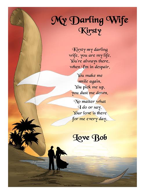 Personalised Wife Husband Poem